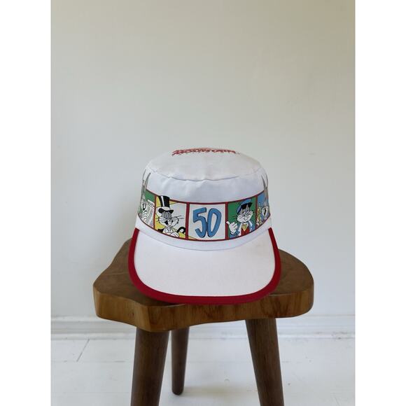 Vintage 1990 50th Anniversary Six Flags Magic Mountain Painters Cap Hat - Picture 1 of 7